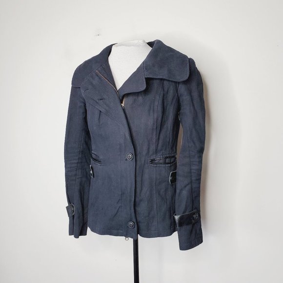 MACKAGE Black Cotton Genuine Leather Utility Jacke - Picture 3 of 11